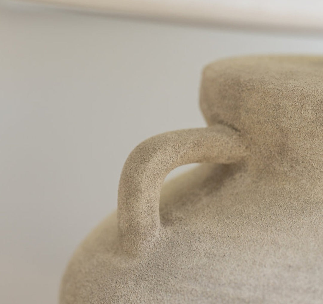 Amphora Stoneware Lamp with Sandy Cream Shade