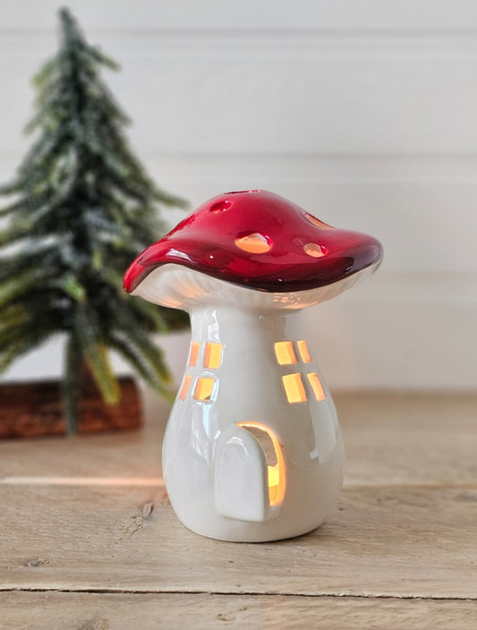 Ceramic Toadstool Tealight Holder - IMPERFECT
