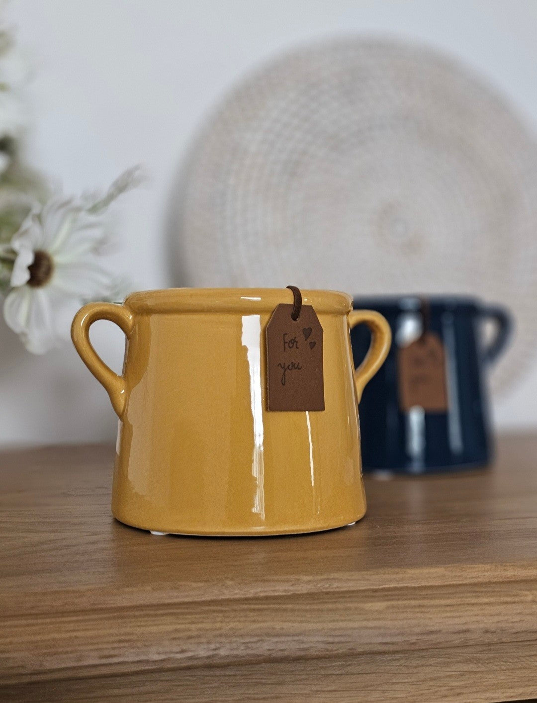 Burnt Yellow Mini Churn Pot