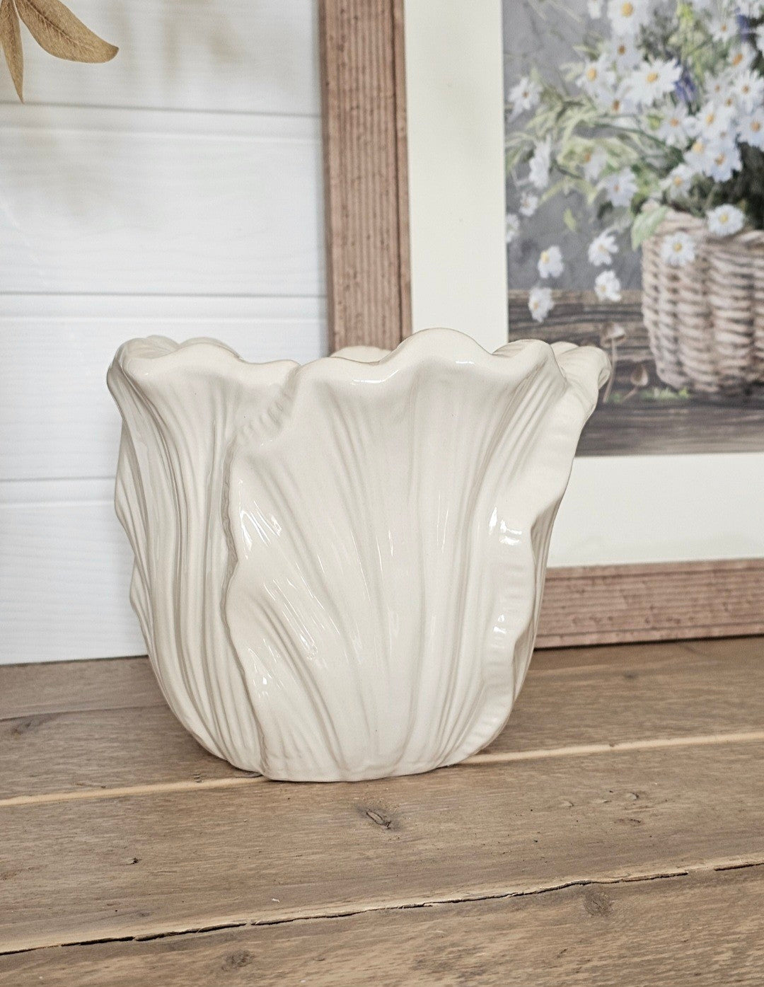Ivory Tulip Ceramic Planter