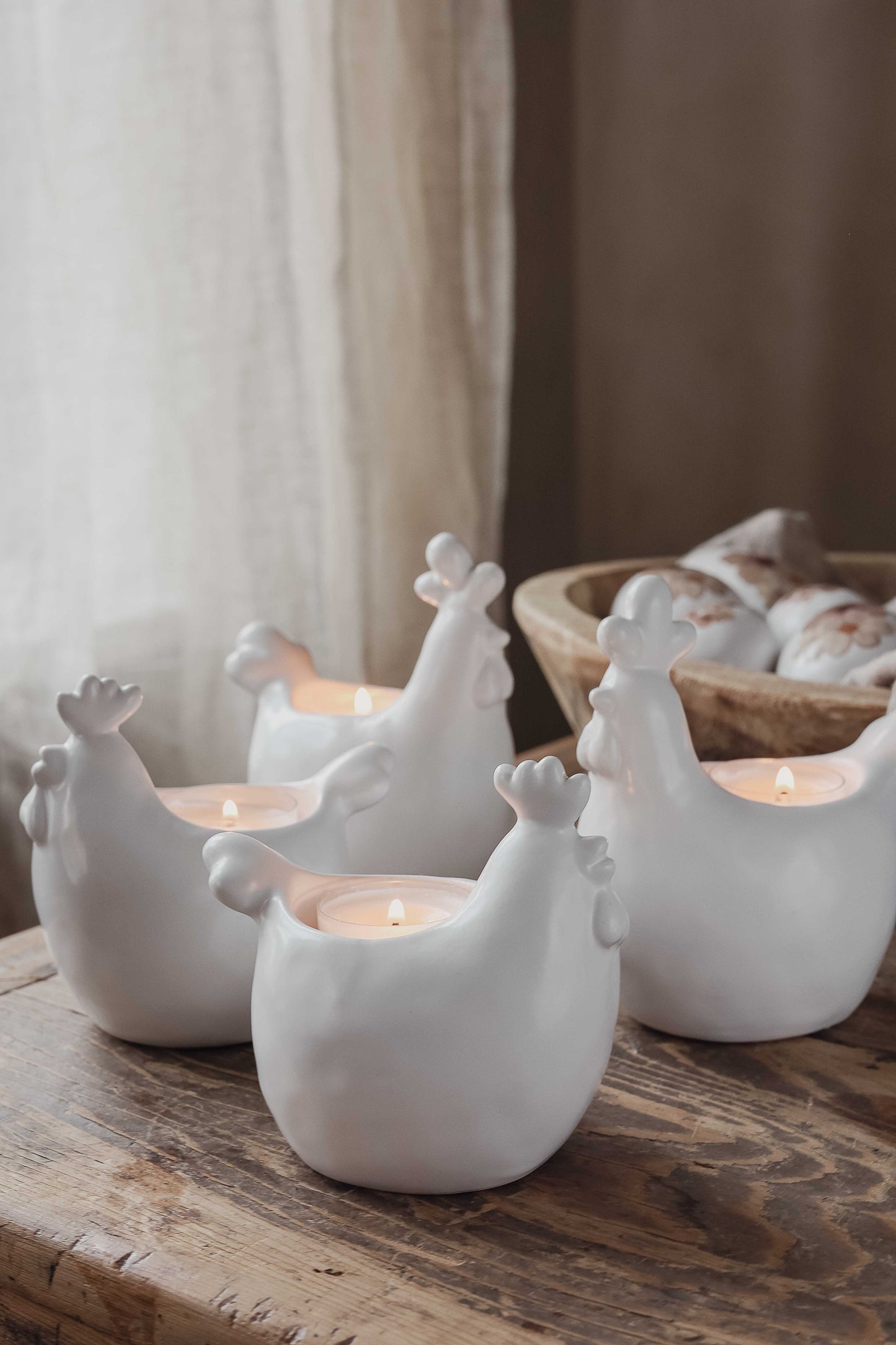 Stoneware Hen Tealight Holder