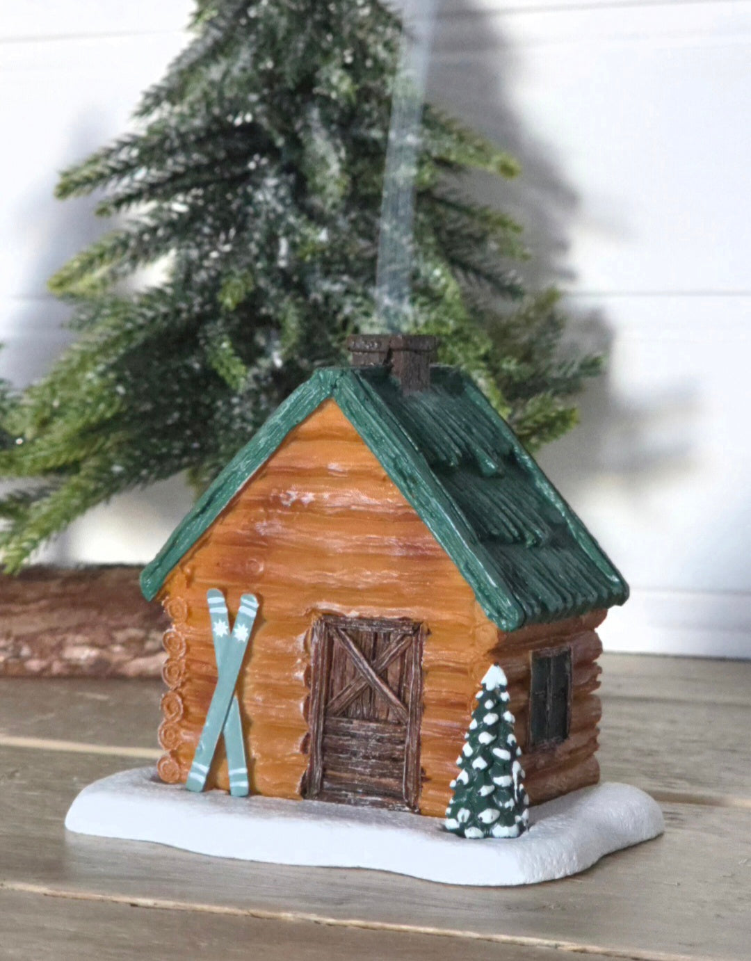 Mini Cabin Ski Chalet Incense Burner with Box of Incense Cones