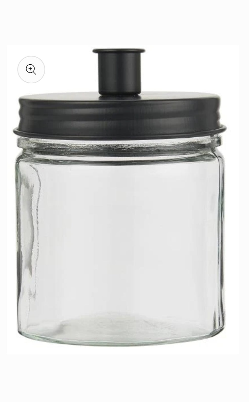 Large Glass Candle Holder With Black Lid