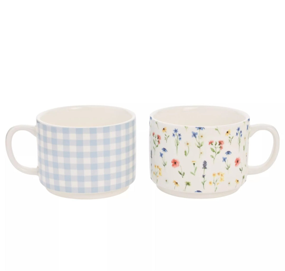 Set of 2 Spring Stacking Mugs