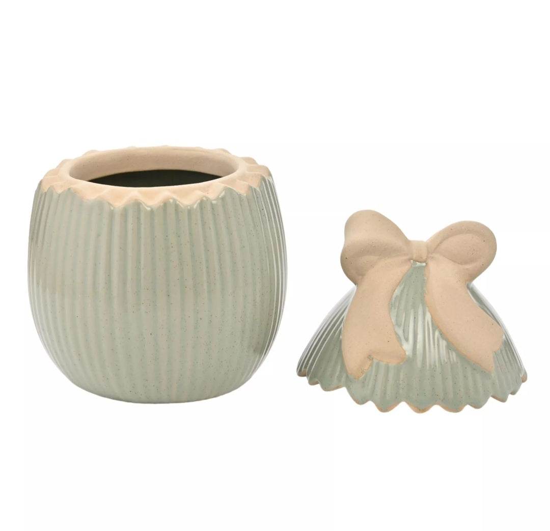 Porcelain Easter Egg Pot with Bow
