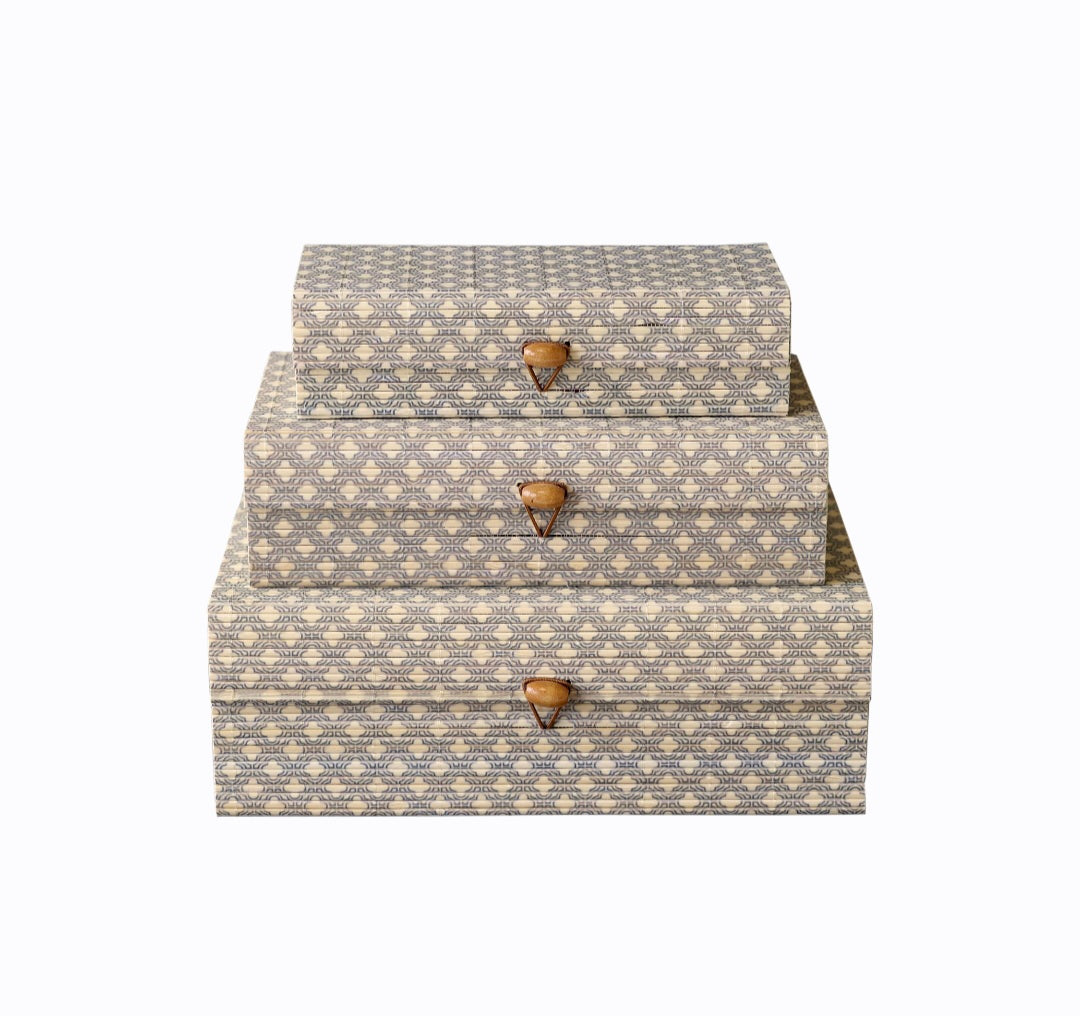 Set of 3 Bamboo Storage Boxes | Square