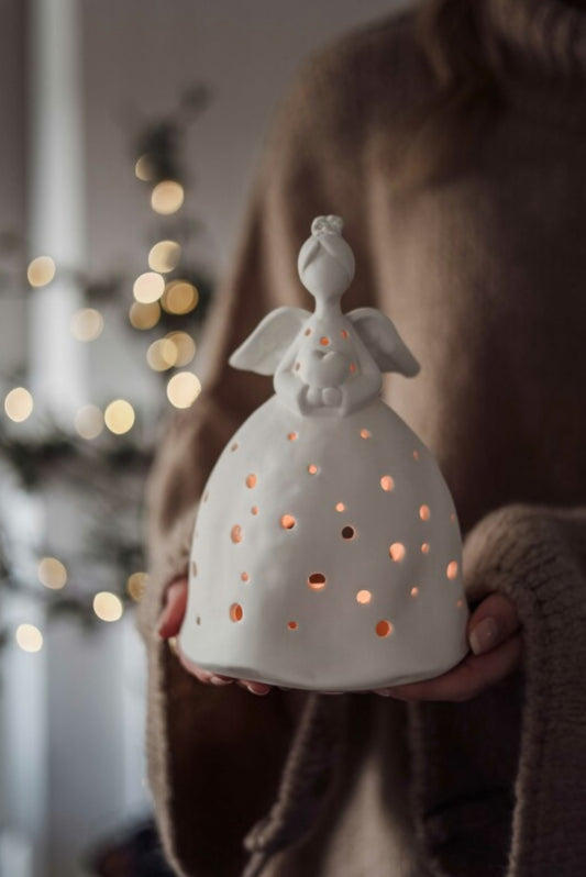 Porcelain Christmas Angel Tealight Holder