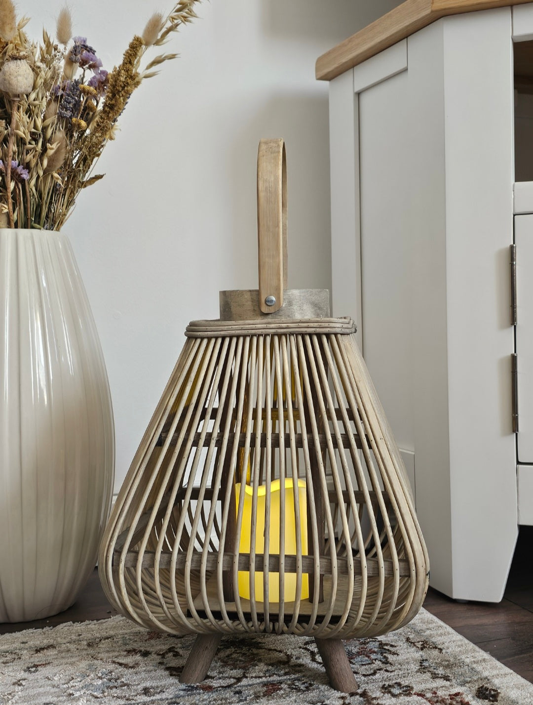 Bamboo Lantern with LED Candle