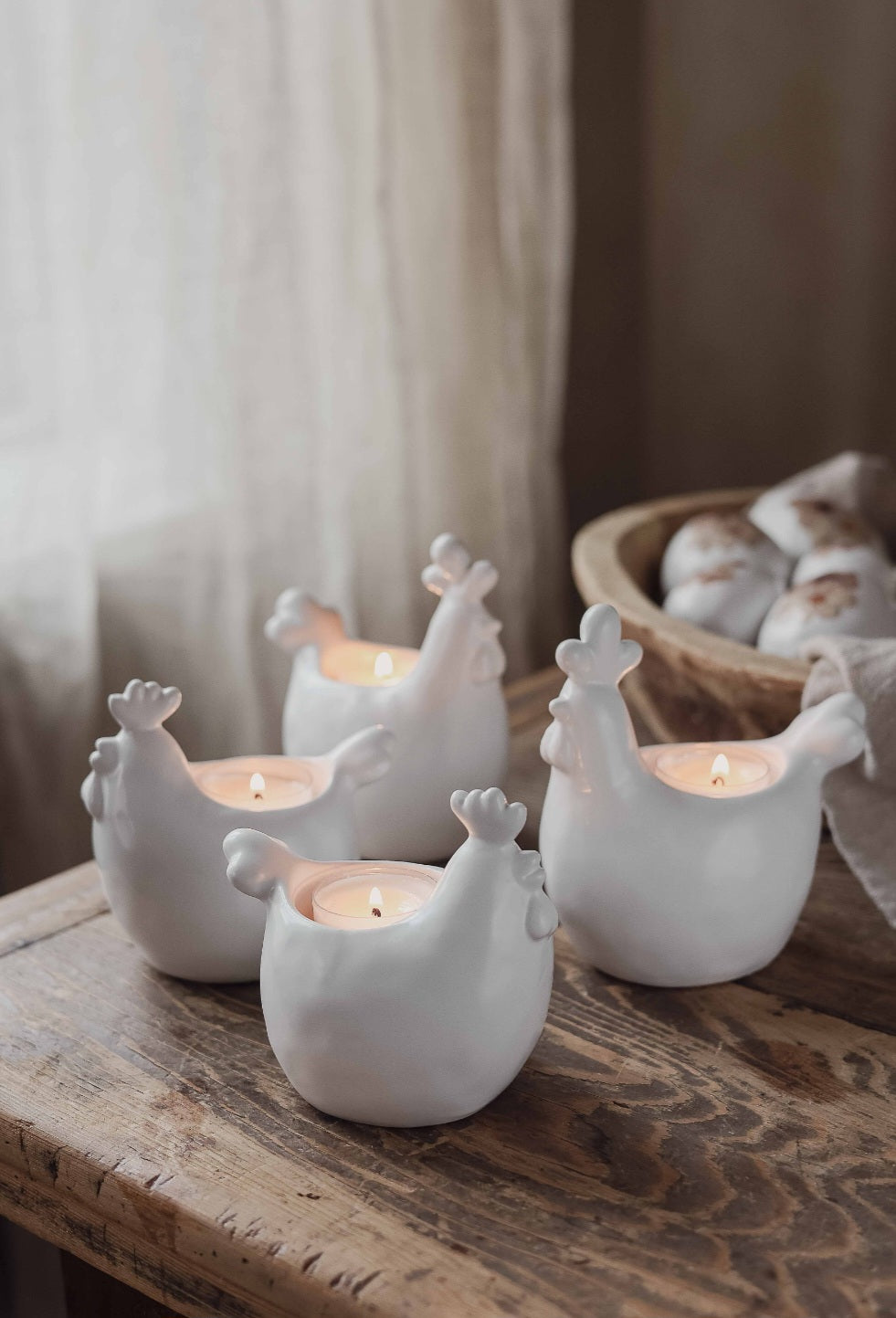 Stoneware Rooster Tealight Holder