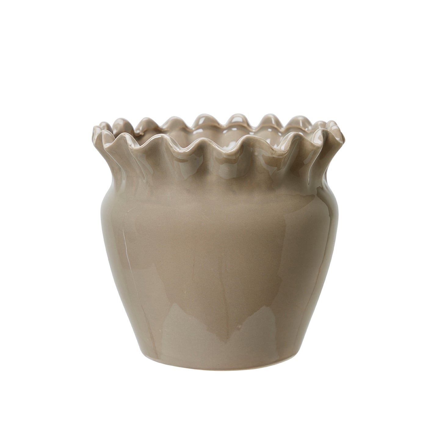 Beige Ruffle Pot