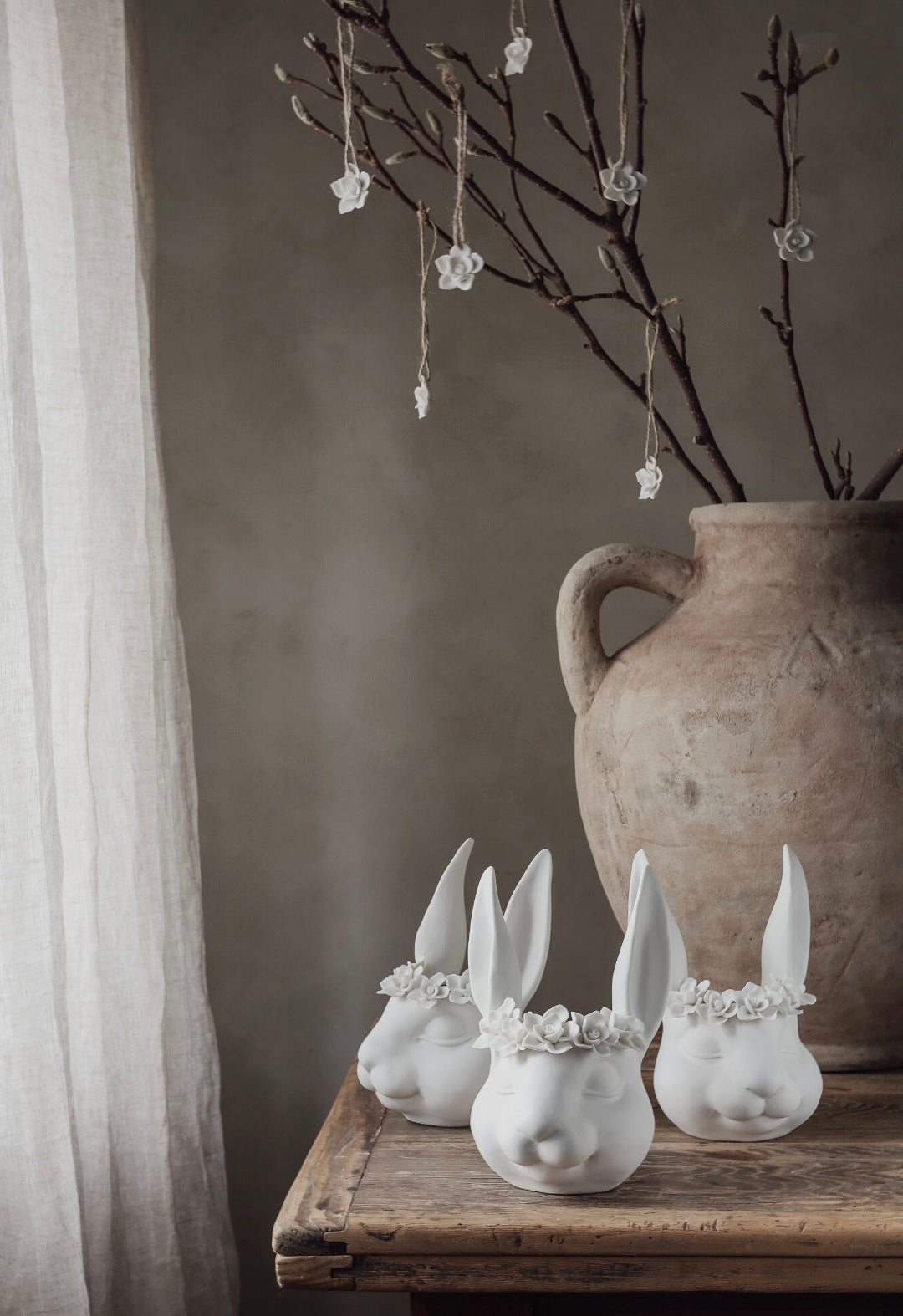 Sleeping Bunny Head Porcelain Vase