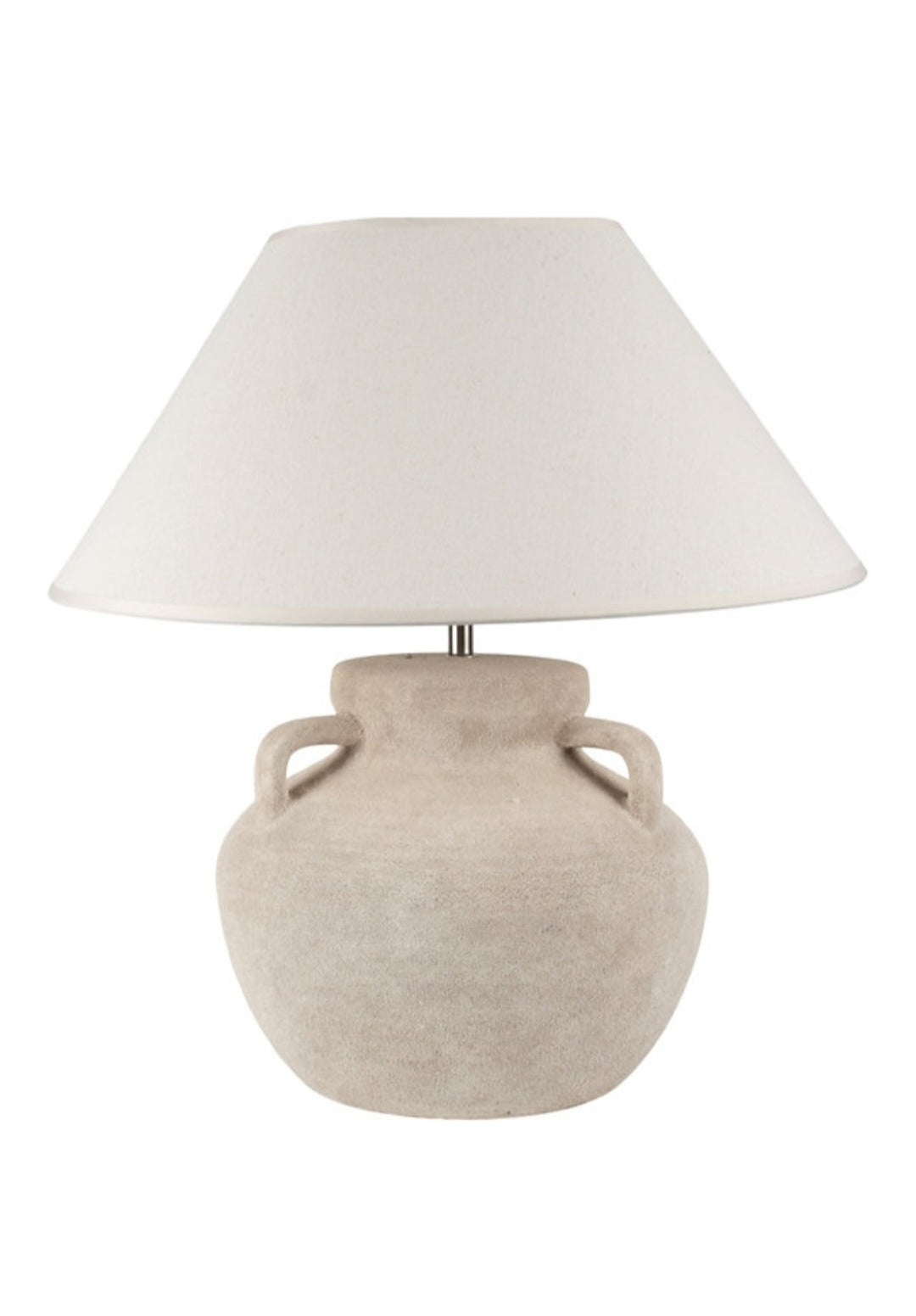 Amphora Stoneware Lamp with Sandy Cream Shade