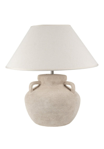 Amphora Stoneware Lamp with Sandy Cream Shade