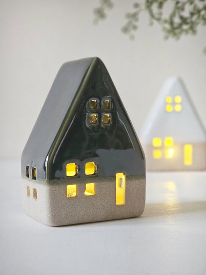Stone & Ceramic LED House - Green