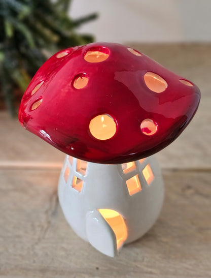 Ceramic Toadstool Tealight Holder - IMPERFECT