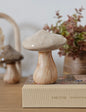 Large Neutral Beige Stoneware Mushroom Ornament