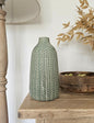 Olive Green Textured Vase