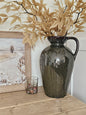 Tall Earth Green Glazed Jug