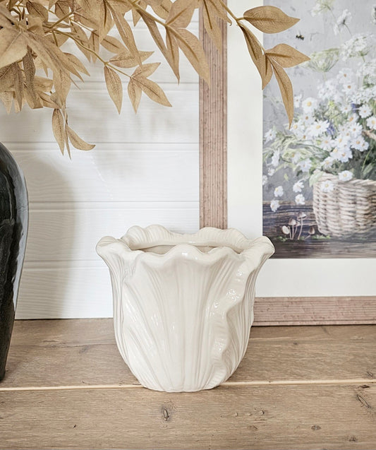 Ivory Tulip Ceramic Planter