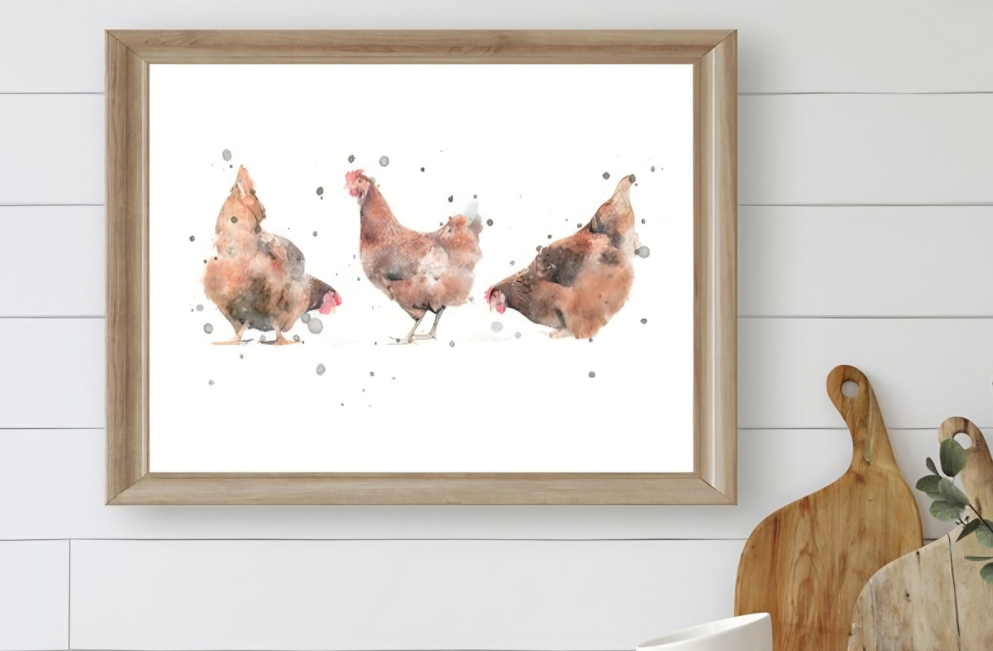 "Fluffy Butts" Watercolour Chicken Print