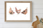"Fluffy Butts" Watercolour Chicken Print