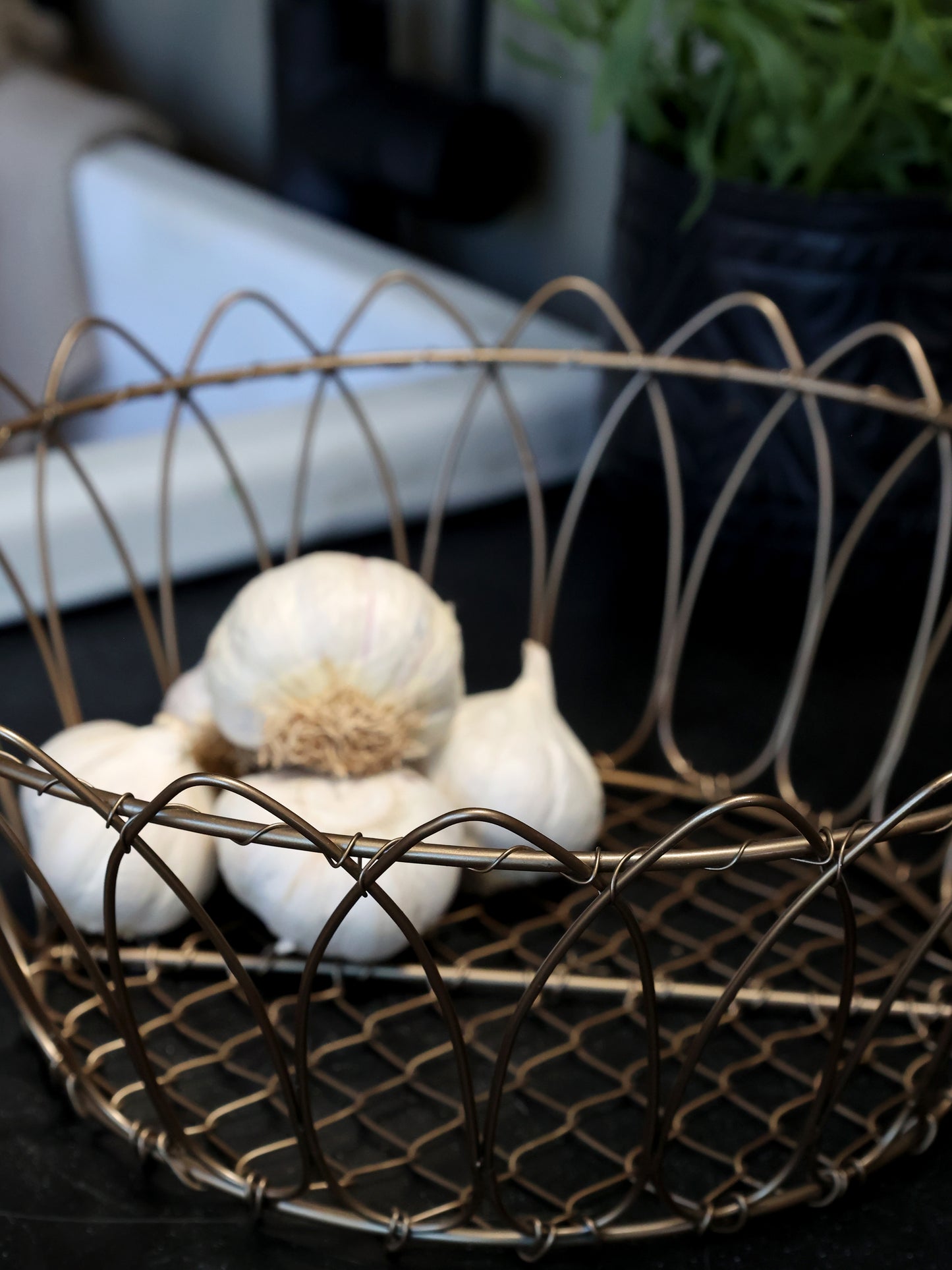 Antique Brass Finish Basket