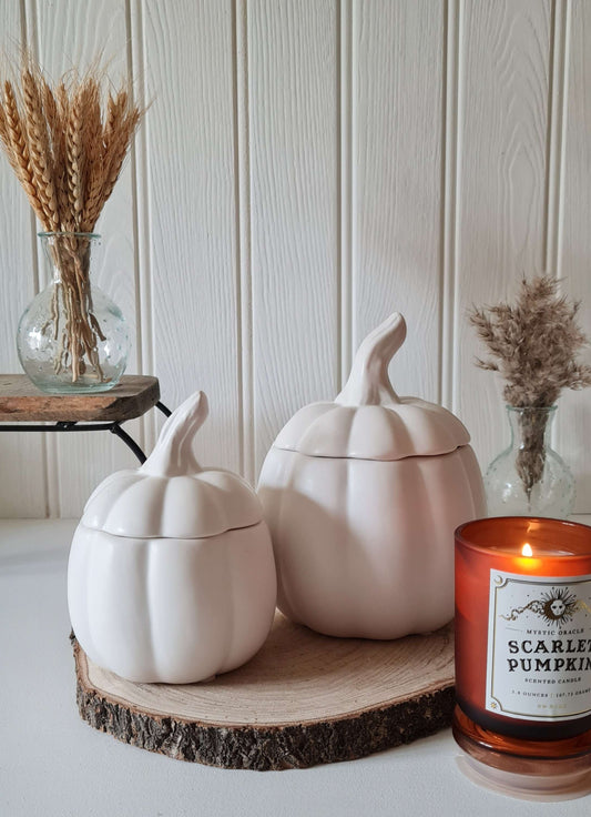 Small Ceramic Pumpkin Jar - IMPERFECT