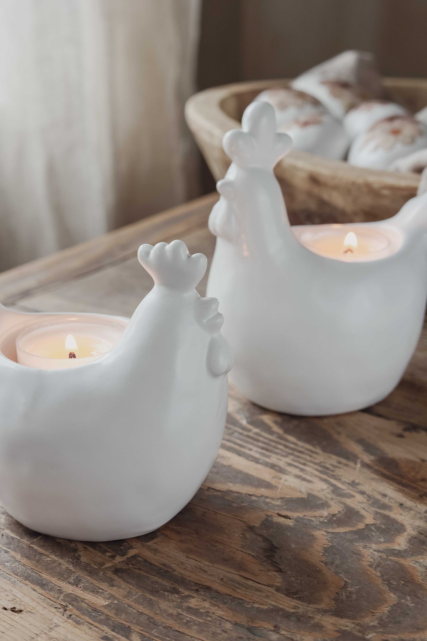 Stoneware Hen Tealight Holder