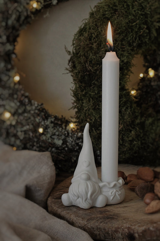 Porcelain Santa Candlestick Holder - IMPERFECT