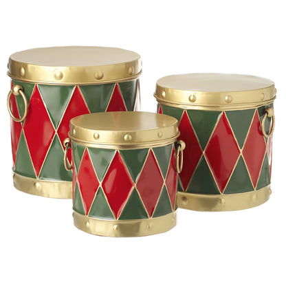 Tall Christmas Storage Drum Set