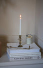 Antique Brass Bow Candle Holder with 6 White Candles