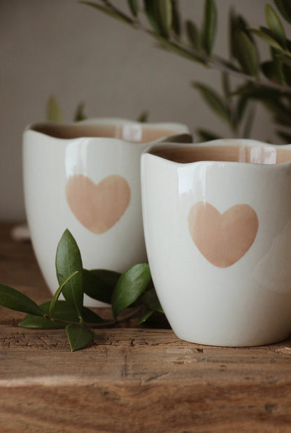 Taupe Heart Hug Mug