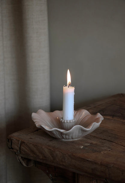 Bloom Candle Holder with 3 Candles | Winter Blush
