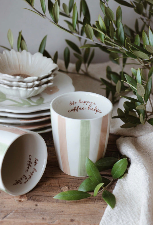 "Life Happens, Coffee Helps" Hug Mug