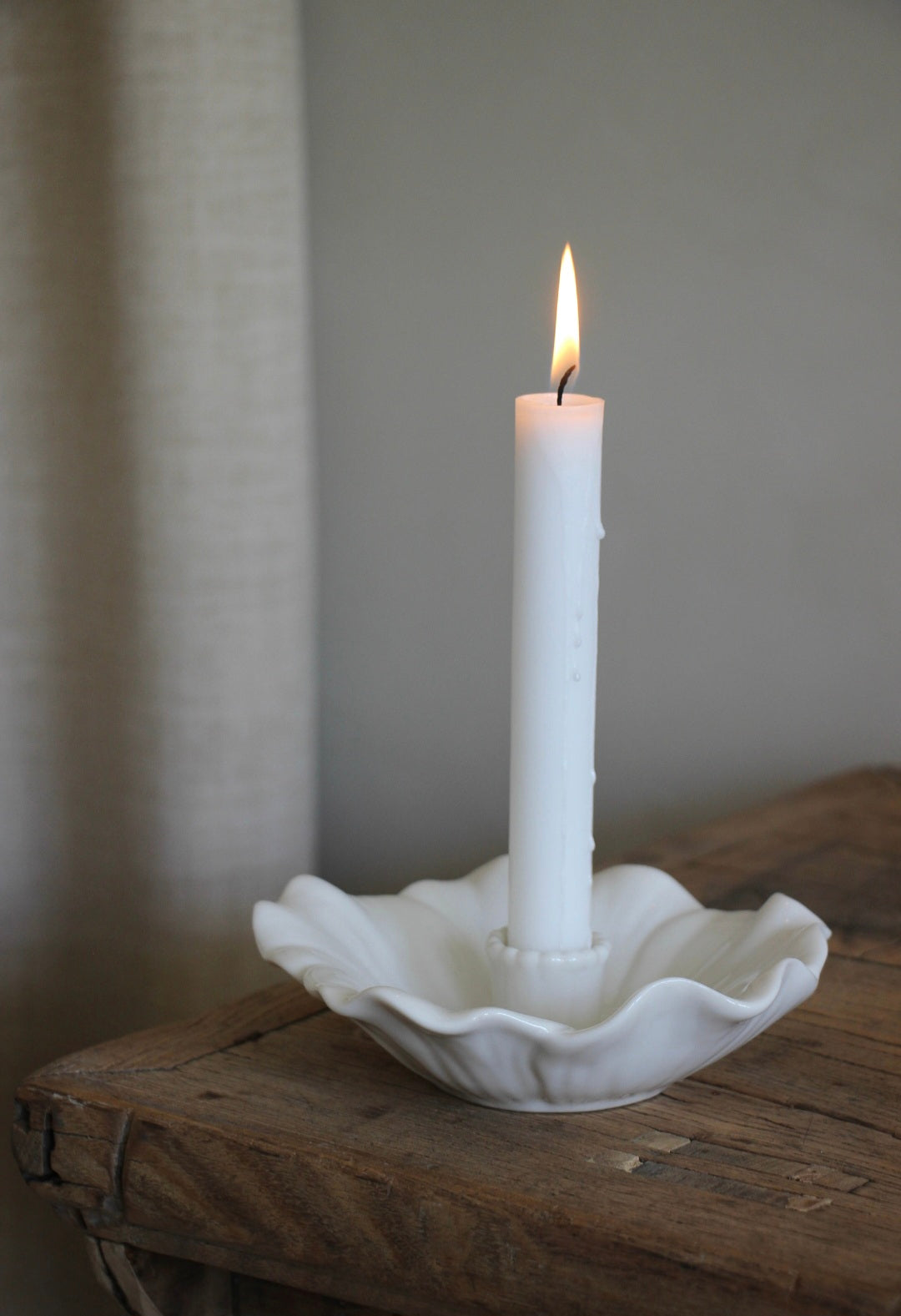 Bloom Candle Holder with 3 Candles | Snowdrop