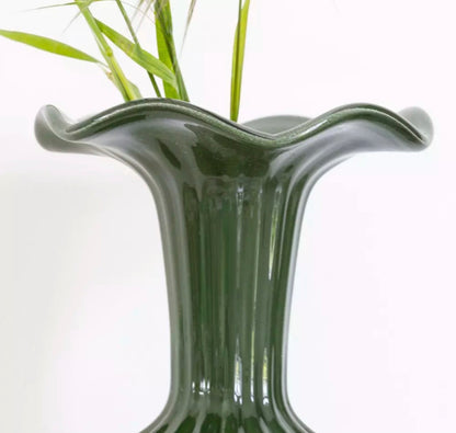 Evergreen Fluted Vase