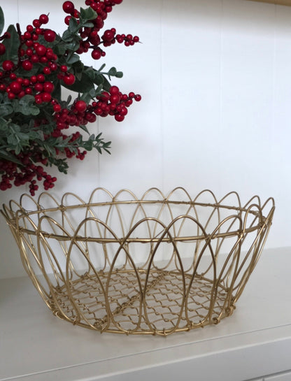 Antique Brass Finish Basket