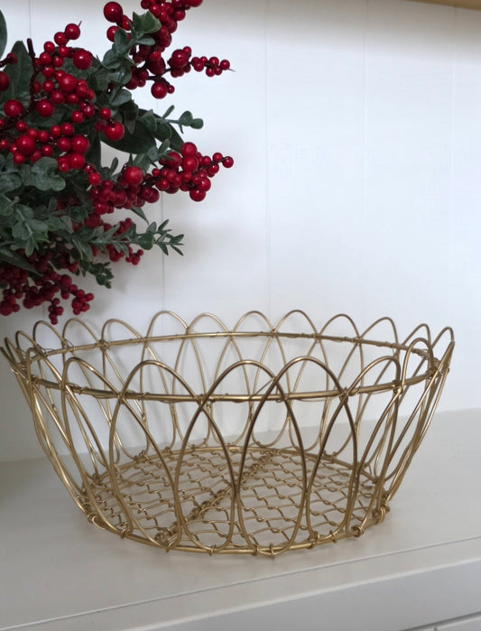 Antique Brass Finish Basket