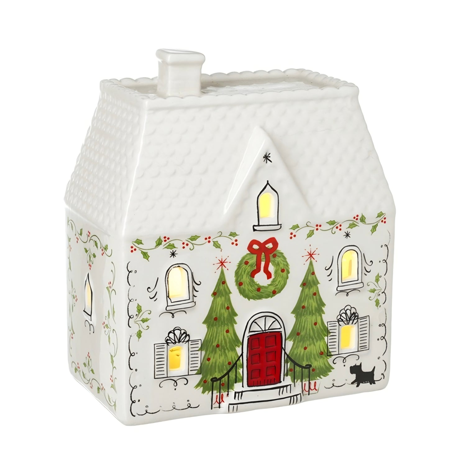 Hand-painted Light Up Porcelain Christmas House