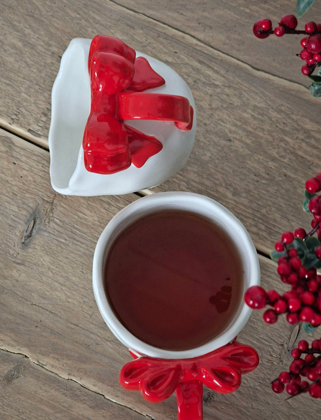 Christmas Bow Stoneware Mug