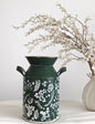 Rustic Green Holly Milk Churn