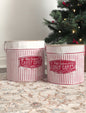 Candy Cane Metal Christmas Buckets | Set of 2