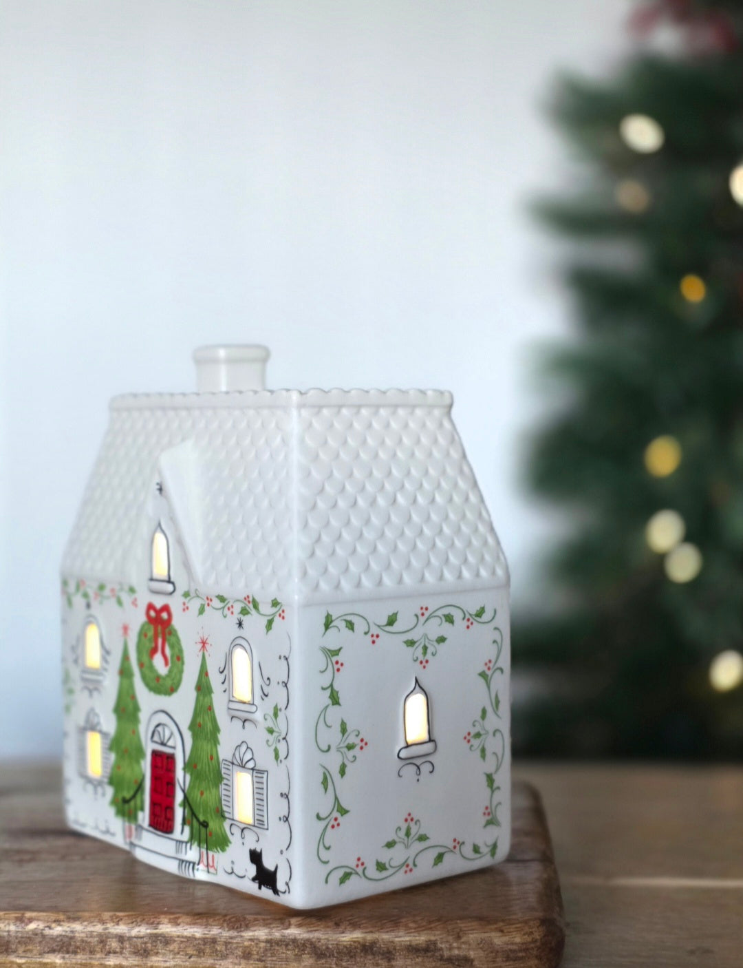 Hand-painted Light Up Porcelain Christmas House