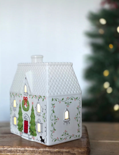 Hand-painted Light Up Porcelain Christmas House