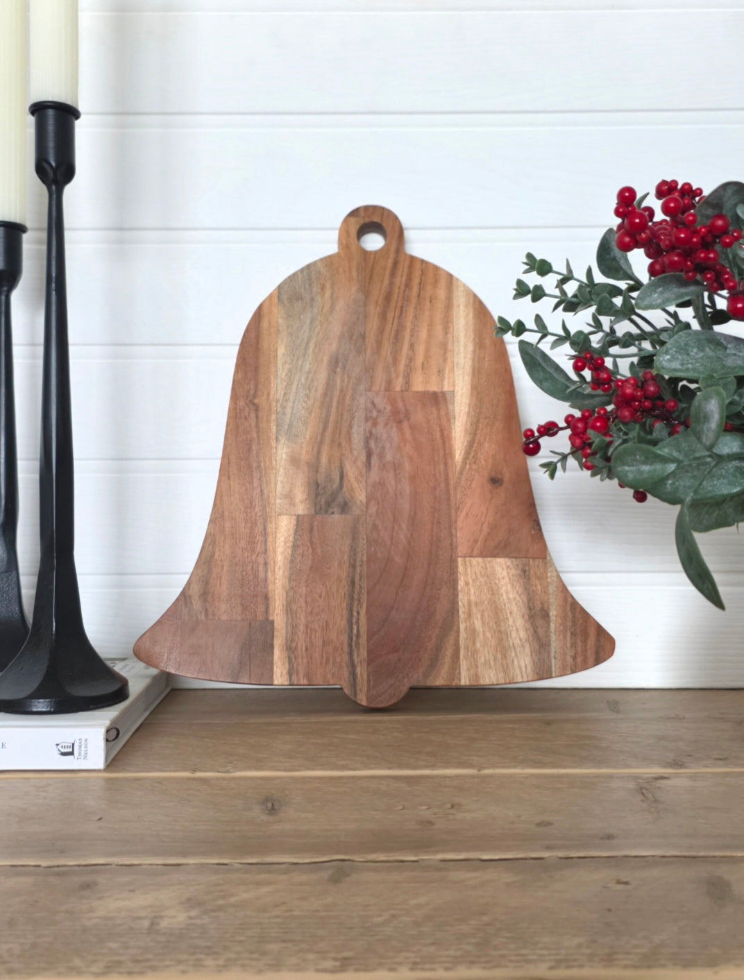 Rustic Christmas Bell Wooden Board