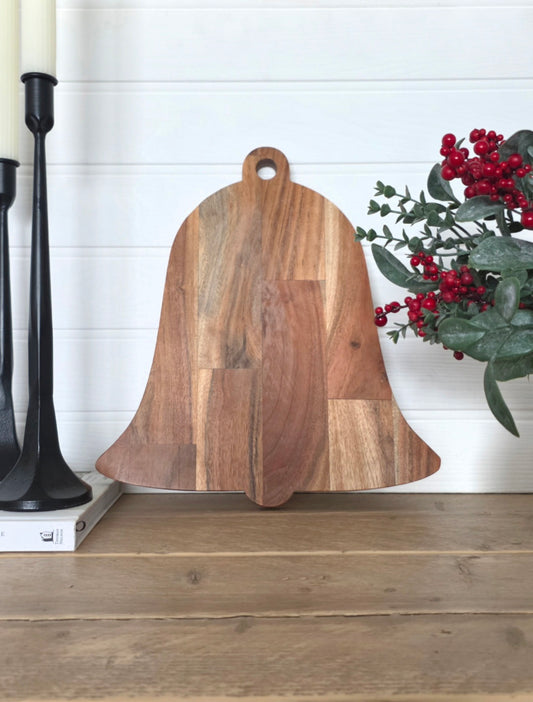 Rustic Christmas Bell Wooden Board