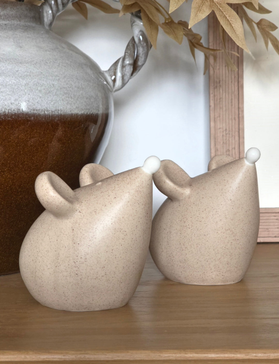 Stoneware Beige Mouse Ornament