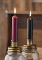 6 Short Dinner Candles | Black