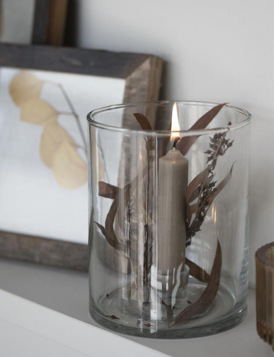 6 Short Dinner Candles | Grey