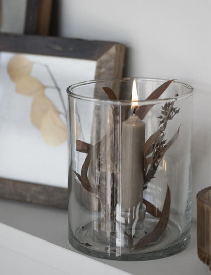 6 Short Dinner Candles | Grey